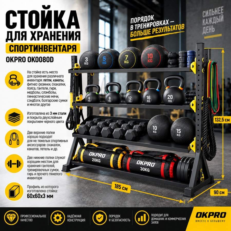 Стойка для хранения спортинвентаря OKPRO OK0080D Стойка для хранения спортинвентаря OKPRO OK0080D