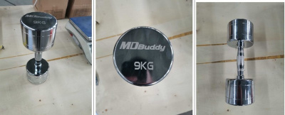 Гантель хромированная MD Buddy MD2303B 9 кг