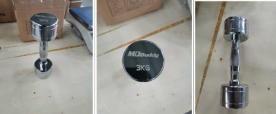 Гантель хромированная MD Buddy MD2303B 3 кг