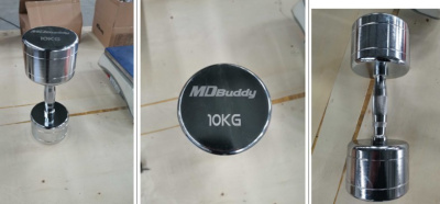 Гантель хромированная MD Buddy MD2303B 10 кг