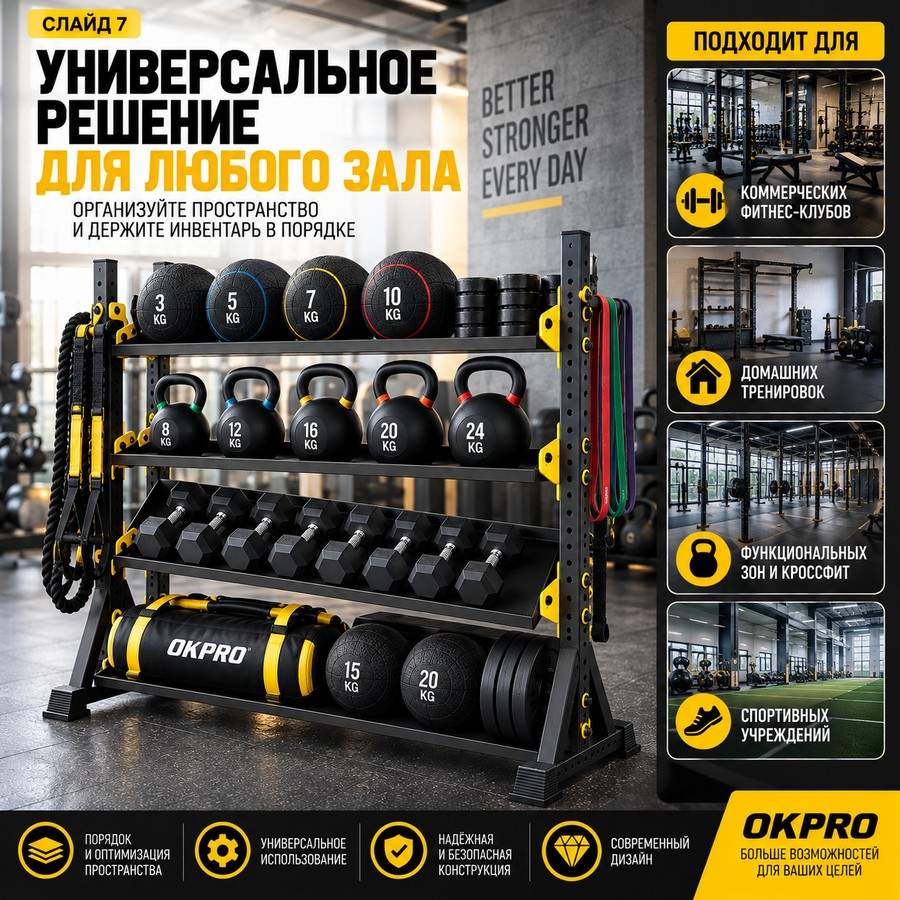 Стойка для хранения спортинвентаря OKPRO OK0080D Стойка для хранения спортинвентаря OKPRO OK0080D