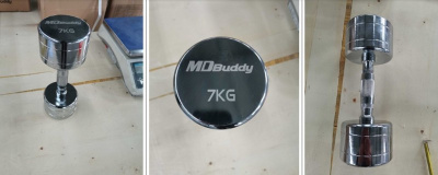 Гантель хромированная MD Buddy MD2303B 7 кг