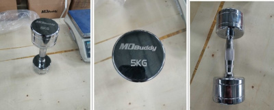 Гантель хромированная MD Buddy MD2303B 5 кг