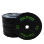 Диск бамперный резиновый Green Logo OKPRO OK2006-1 15 кг