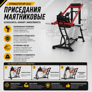 Приседания маятниковые Gymmaster MP-8141 Приседания маятниковые Gymmaster MP-8141