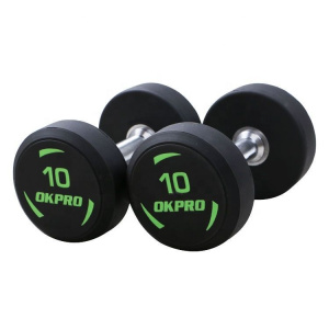 Гантельный ряд полиуретановый Green Logo 2-40 кг (10 пар) OKPRO OK1036