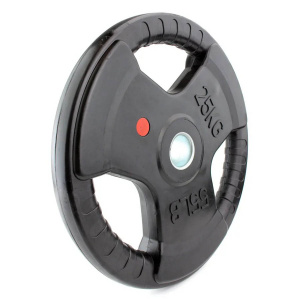Диск обрезиненный с тройным хватом Gymmaster ANA-008 25кг Диск обрезиненный с тройным хватом Gymmaster ANA-008 25кг