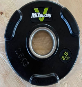 Диск обрезиненный тренировочный с тройным хватом MD Buddy MD1018 2,5кг