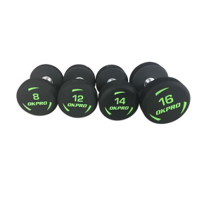 Гантель полиуретановая (2-50 кг) Green Logo OKPRO OK1036 Гантель полиуретановая (2-50 кг) Green Logo OKPRO OK1036