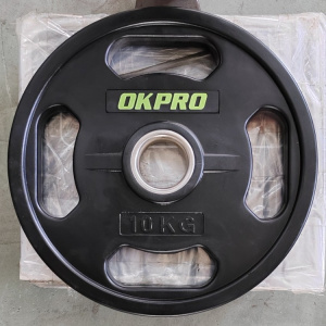 Диск обрезиненный с хватами 10 кг OKPRO OK2009E